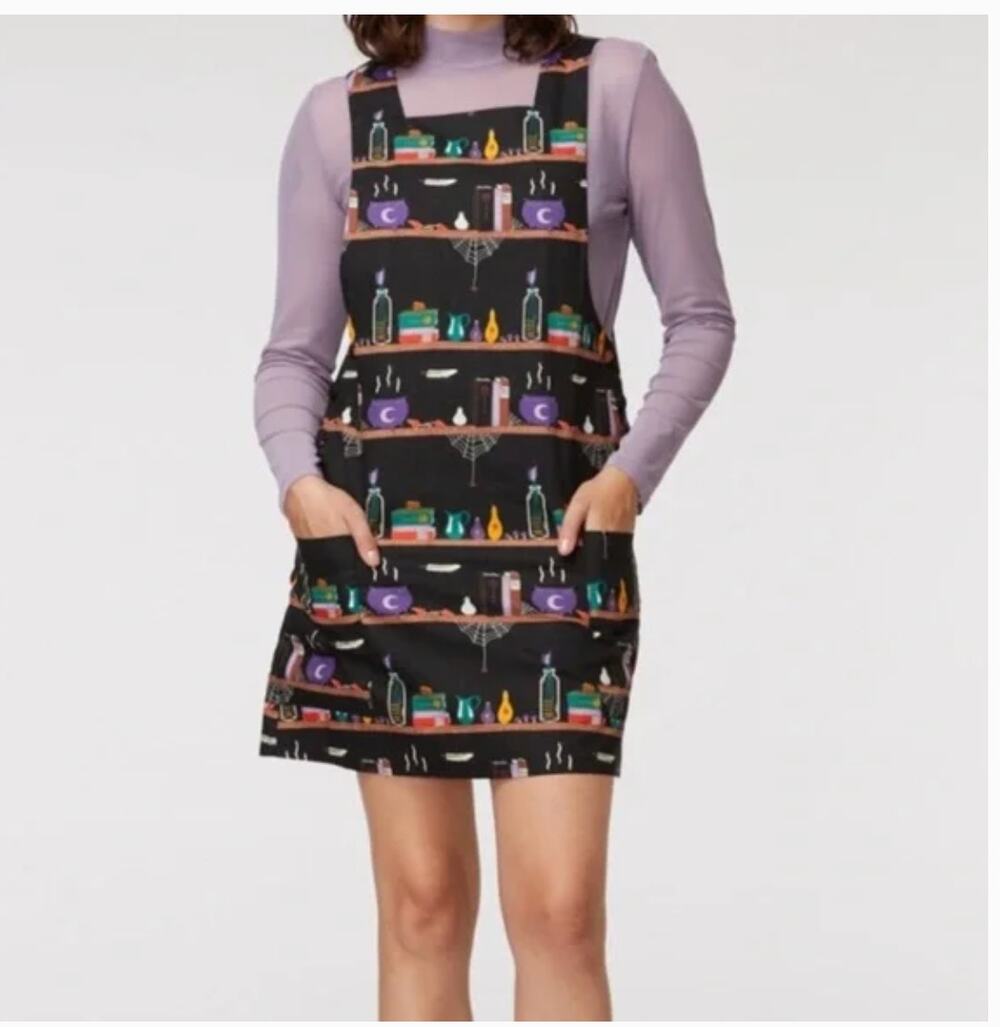 Modcloth x Black Friday Dangerfield Spells N Stuff Pinafore Overall Dress Sz 10